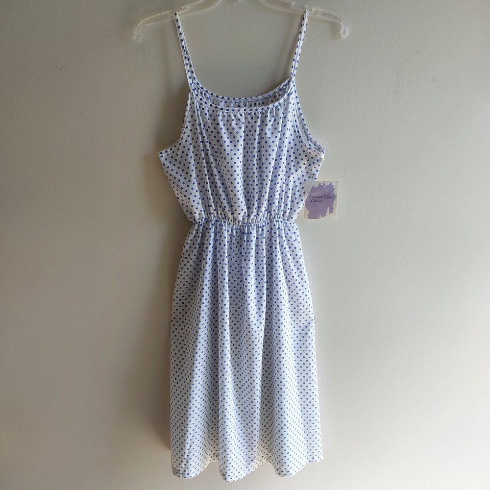 Vintage "Carriage Court" (Sears) Blue Polka-Dot Sun Dress